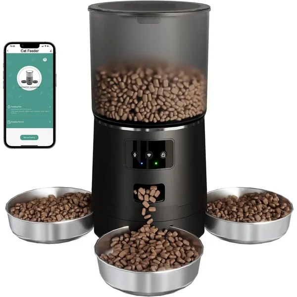 Newpet 6L três refeições Alimentador Comedouro Automático Wi-Fi Temporizador Para Cão Gato Wifi Tuya Control App- Bivolt
