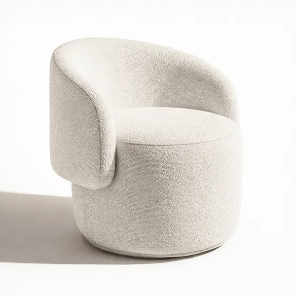 Poltrona Decorativa Aisha - Poltrona Para Decoração, Sala De Estar E Recepção De Boucle Luxuoso