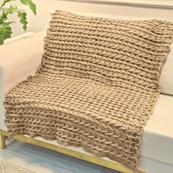 Manta de Tricot Sofá Poltrona 150x100cm Aconchego Decorativa Sala
