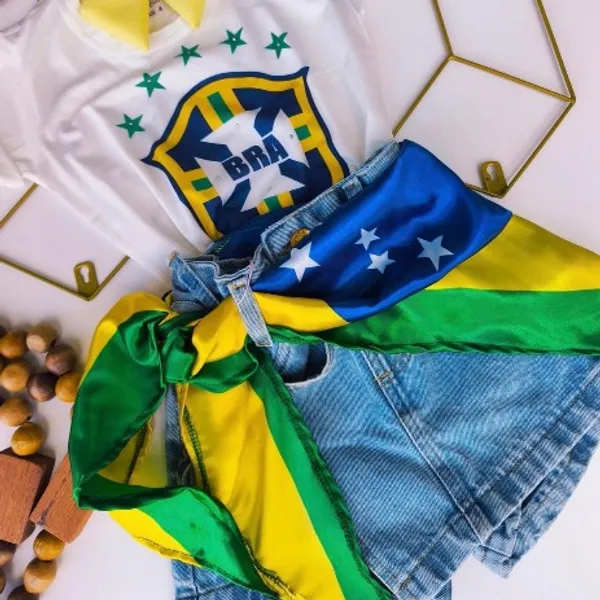Lenço do brasil acessório para copa do brasil infantil