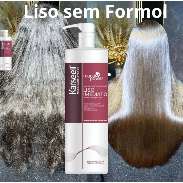 Liso Imediato - Brilho tridimensional 500g Lisoterapia Cabelos Hidratados e Sedosos