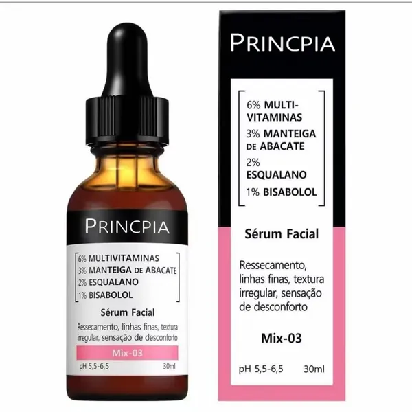 Kit 1/2 Princpia Mix-03 Sérum Pele seca, linhas finas, textura irregular e desconforto cutâneo