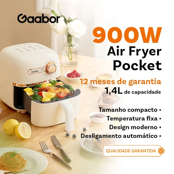 Gaabor Fritadeira Air Fryer 1,4 Litros Timer Forma de Silicone Pequeno e Conveniente 900W AF20M-YE01A -1