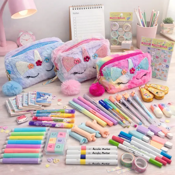 Kit Papelaria Kawaii Surpresa Itens Fofos Presente Criativo