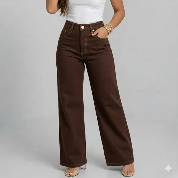 Calça jeans Wide leg  Cintura Alta