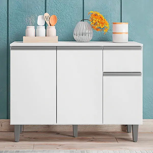 Balcão de ​Cozinha Gabinete Vanessa 105cm C/ Tampo Ajl Móveis