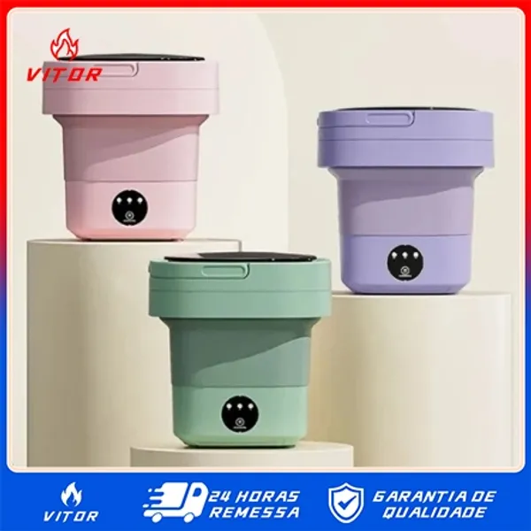 Mini máquina de lavar roupa dobrável portátil moderna semi automática VITOR