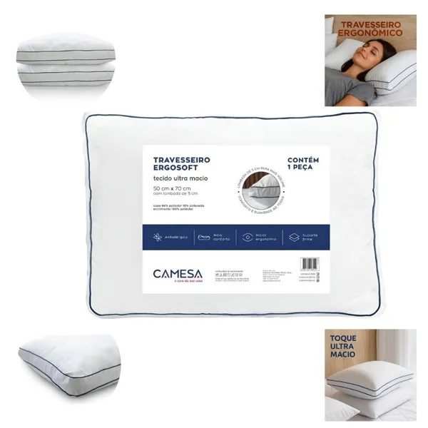 Kit 2 travesseiros Camesa Padrão Hotel