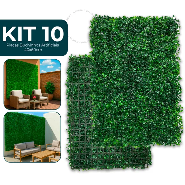Placa Buchinho Grama Artificial Jardim Vertical Decoração Placa 60x40cm
