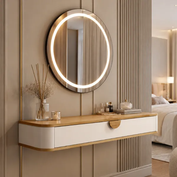 Penteadeira Suspensa Camarim com Gaveta Multifuncional para Quarto Organizador Decorativa Retrô MDF