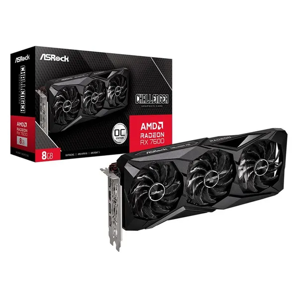 Placa de Vídeo Gpu Asrock Amd Radeon Rx 7600 Challenger Pro Oc 8gb