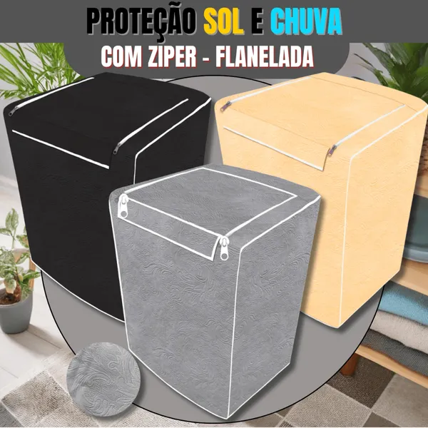 Capa para Máquina de Lavar Impermeável Com Zíper Todos Tamanhos e Marcas Electrolux Brastemp Consul Colormaq
