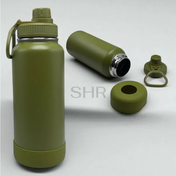 Garrafa Inox Térmica 1000ML Com Capinha Protetora De Silicone Antiderrapante