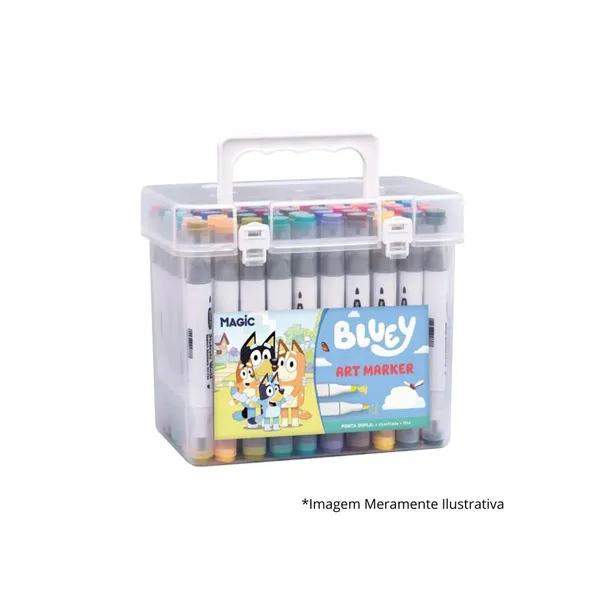 Kit Canetinha Touch Bluey 24 Cores Art Marker