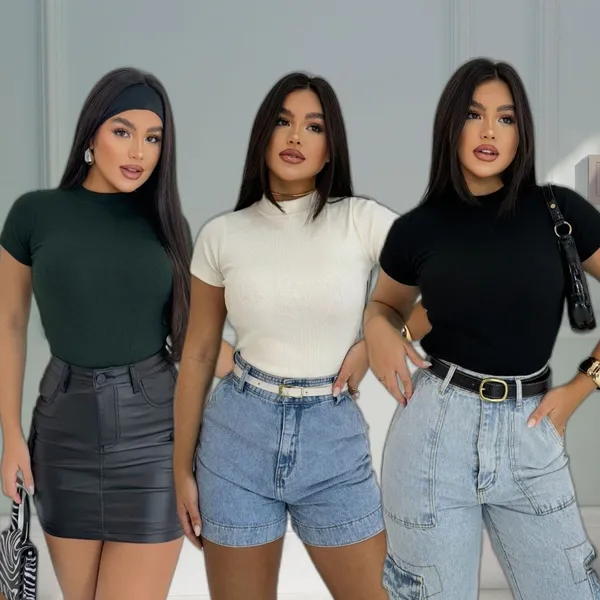 Blusa Básica Ribana Canelado Premium