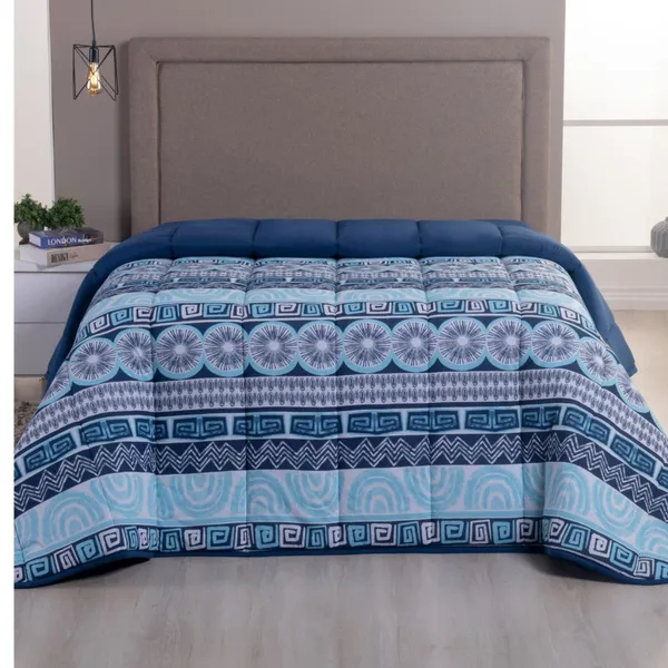 Edredom Dupla Face Malha 100% Algodão Matelado Estampado Toque Macio Conforto Solteiro Casal Queen King Lavável