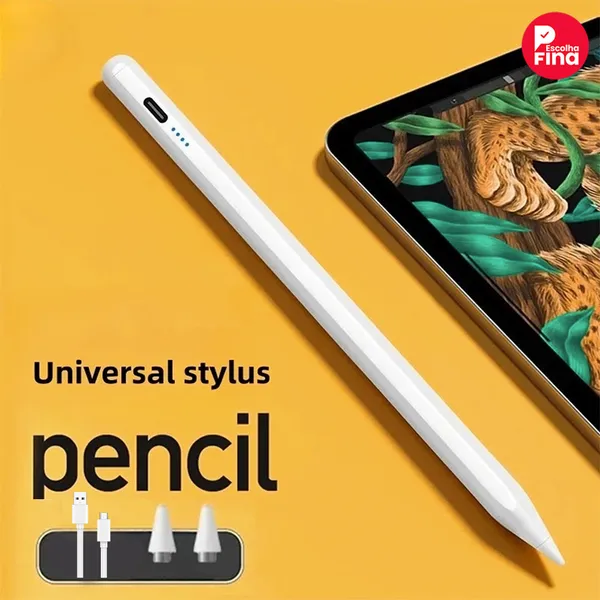 Caneta Tátil Ponta Fina Alta Precisão Compatível com iPad, iPhone e Android Ideal para Design