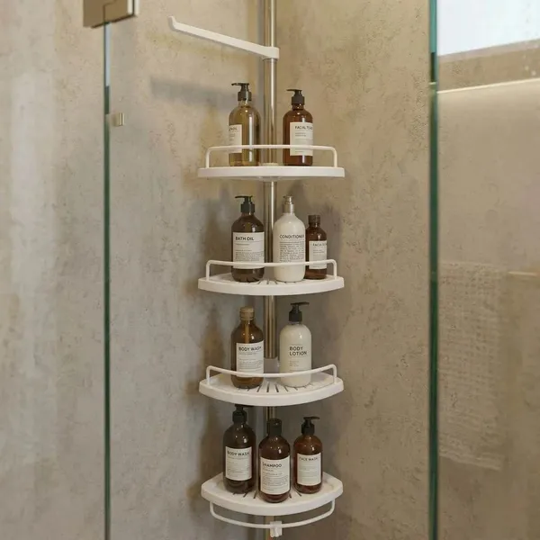 Prateleira Banheiro Sem Furo Suporte Ajustável Sabonete Shampoo Condicionador 4 Andares CHEF D