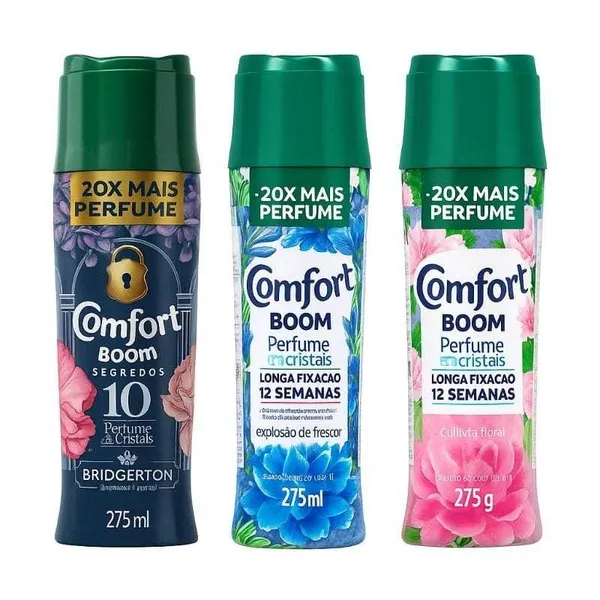 Kit 3 Comfort Boom Perfume & Cristais 275g Cada