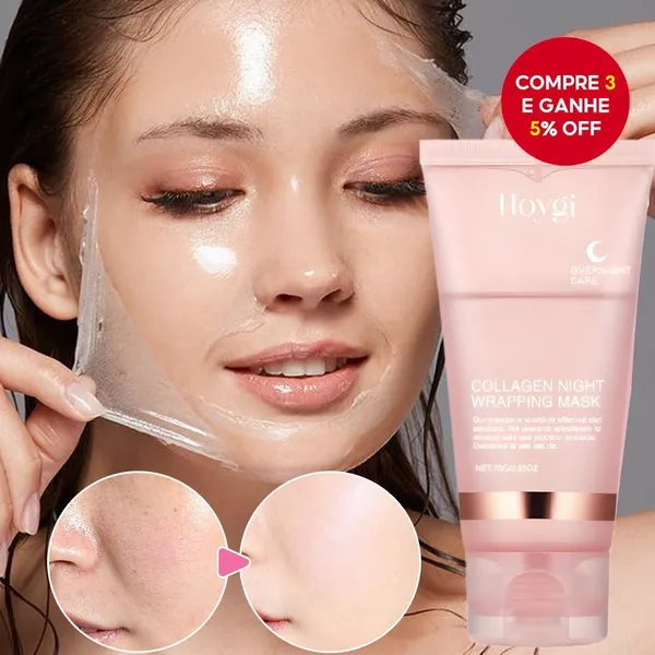 Máscara de Colágeno Coreana Noturna - Rejuvenesce, Hidrata e Ilumina! Melhora a Elasticidade e Combate Rugas - 75g.