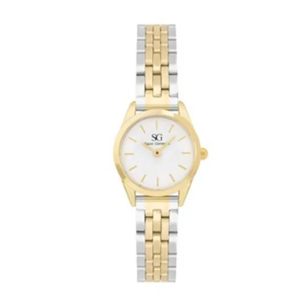 Relógio Feminino Dourado Prata Saint Germain - Mini Belle Bicolor Gold 24mm