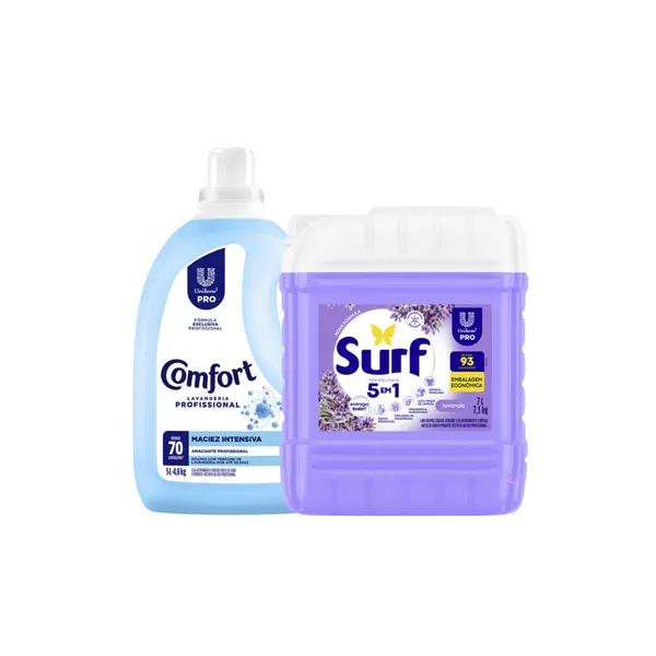 Kit Lava Roupas Lavanda Surf 7L + Amaciante Comfort 5L
