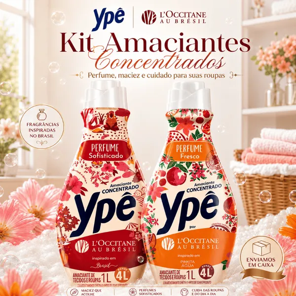 Kit 2 Amaciante Concentrado Ypê L'OCCITANE au Brésil 1L – Brésil + Ninfa das Águas