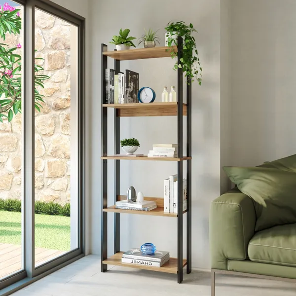 Estante Estilo Industrial 178cm com 5 Prateleiras | Organizador Multiuso Sala/Cozinha | FULL