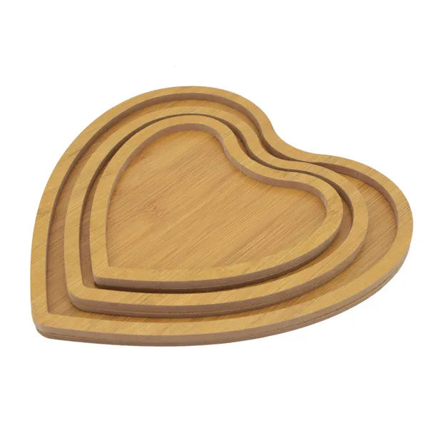 Kit 3 Bandejas de Coração em MDF para Decoração de Mesa