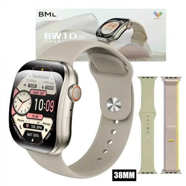 Nova Smartwatch BW10 MINI 38mm Série 10 Relógio Inteligente Esportivo À Prova D'água NFC GPS Bluetooth Call Smartwatch
