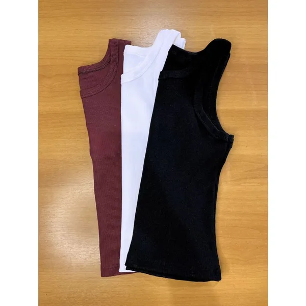 Kit 3 Blusas Regata Estilosa Gringa Blogueira Ribana Básica Premium