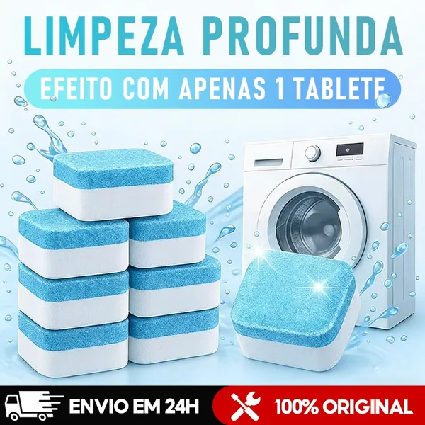Kit 10/20 Limpador Pastilha de Máquina de Lavar Roupa, Comprimido Efervescente para Remover Manchas