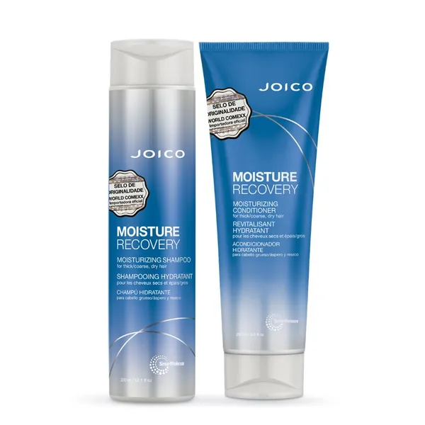 Kit Joico Moisture Shampoo e Condicionador - Hidratação Em Cabelos Grossos, Crespos e Cacheados