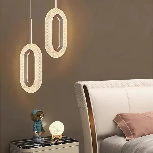 Lâmpada Pendente De Cristal Elipse Oval Dourada Moderna 7w Bivolt 3 Cores 110V-220V