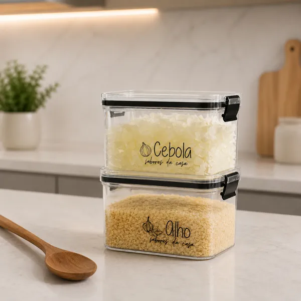 Potes Herméticos Geladeira 450ml/950ml - Porta Mantimentos