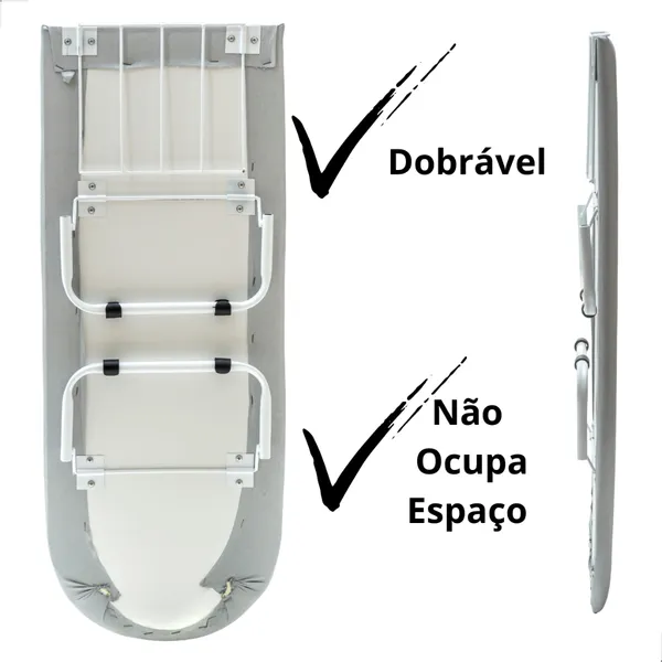 Mesa de Passar Roupa Portátil Compacta com Suporte Ideal para Viagens e Lavanderia Aço Reforçada Envio Imediato
