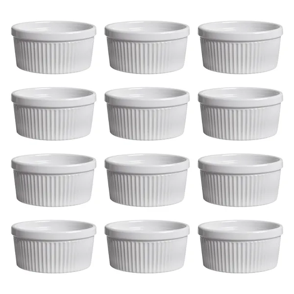 Kit 12 Peças Porcelana Ramequim 210ml