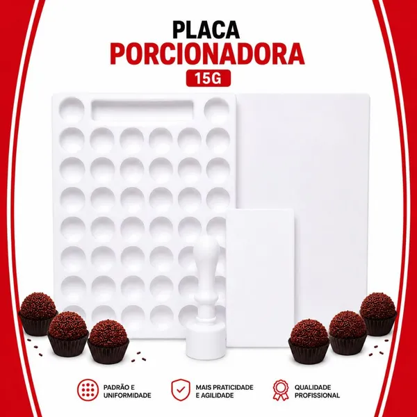 Placa Porcionadora  Dosadora 15G Doces Brigadeiro Confeitaria 50F 40F 27F