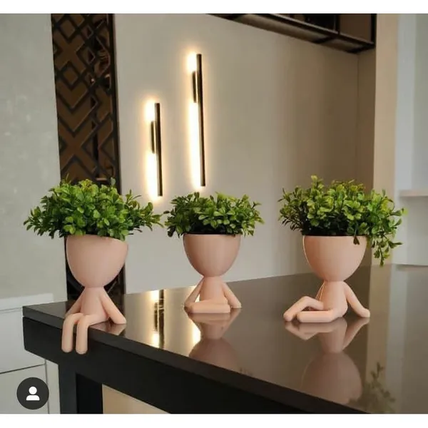 Kit 3 Mini Vasinhos com Planta Flor Artificial - 6 cm