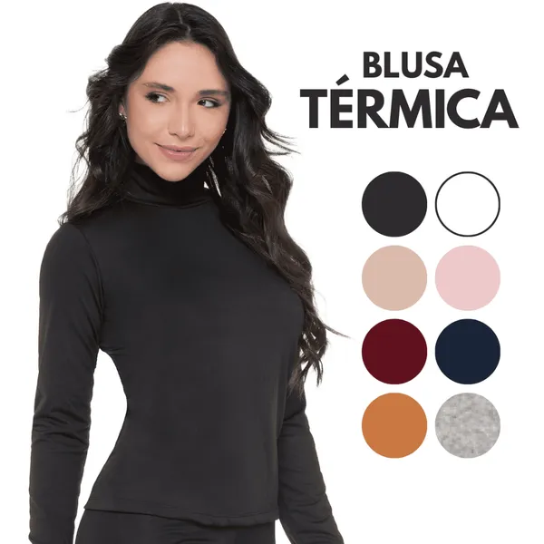 Blusa Térmica Feminina Manga Longa Segunda Pele Conforto Diário Não Amassa Não Precisa Passar