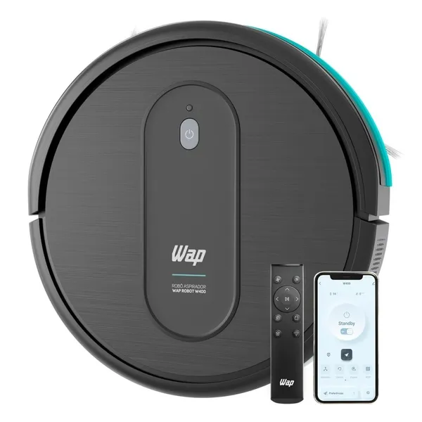 Robô Aspirador WAP Robot W400 C/ Controle Varre Passa Pano