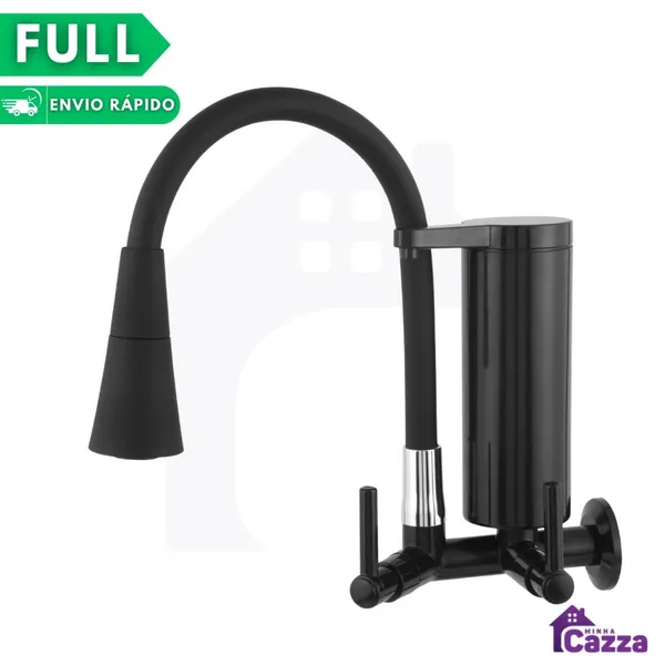 Torneira Gourmet Com Filtro Slim para Cozinha Preta de PAREDE Mesa
