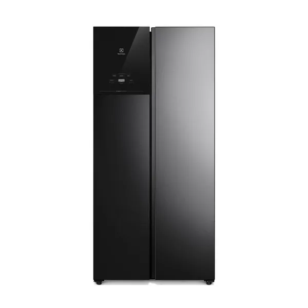 Geladeira Electrolux Frost Free Inverter 431L AutoSense Bivolt Side by Side Black Inox Look (ES40B)