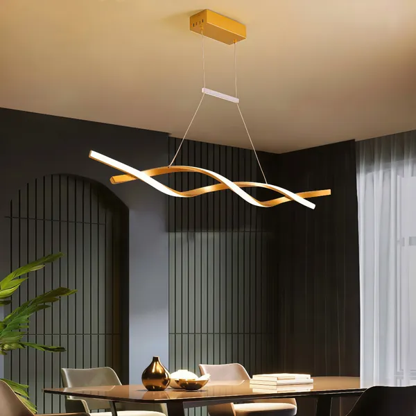 Lustre Pendente LED Em Espiral Moderno Ouro Rosa Ou Preto