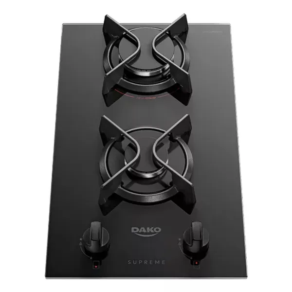 Cooktop Dako 2 Bocas, a Gás Mesa de Vidro Preto Bivolt