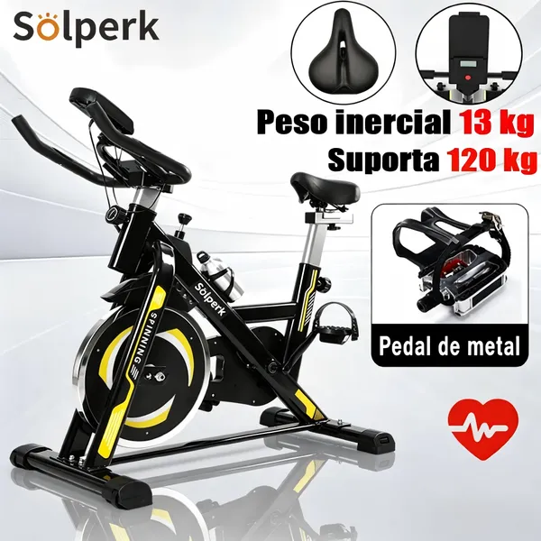 Bicicleta Ergometrica Spinning Com Roda De Inércia Para Fitness Profissional e Treino Esportivo