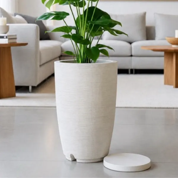 Vaso Polietileno Para Plantas Jardim Sala Luxo Cone Bojo 1 Com Prato, ideal para sala, escritório e áreas externas