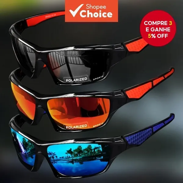 Óculos De Sol Esportivos Retrô UV400 Antirreflexo Para Atividades Ao Ar Livre