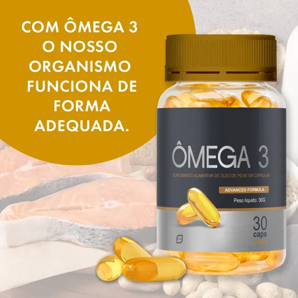 Ômega 3 1450mg Óleo de Peixe - EPA + DHA 30 Cápsulas