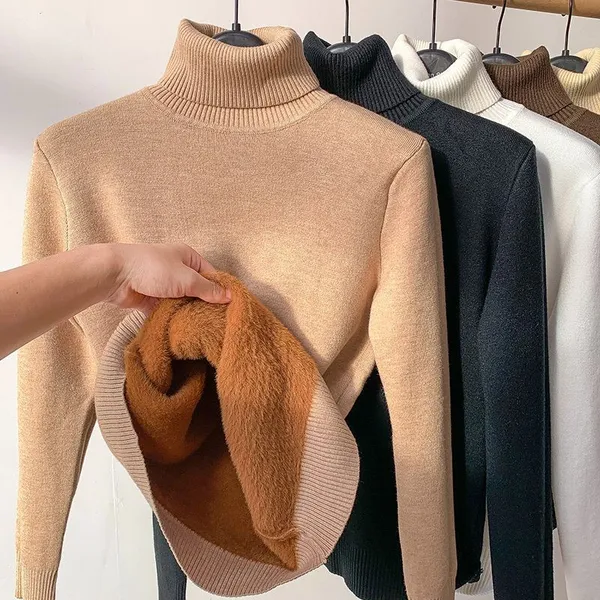 Um Novo Suéter Grosso De Gola Alta Para Mulheres No Inverno 2026, Combinado Com Elegante Top Térmico De Outono